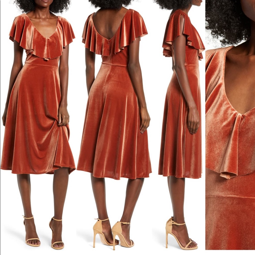 June & Hudson Rust Orange Wedding Dress